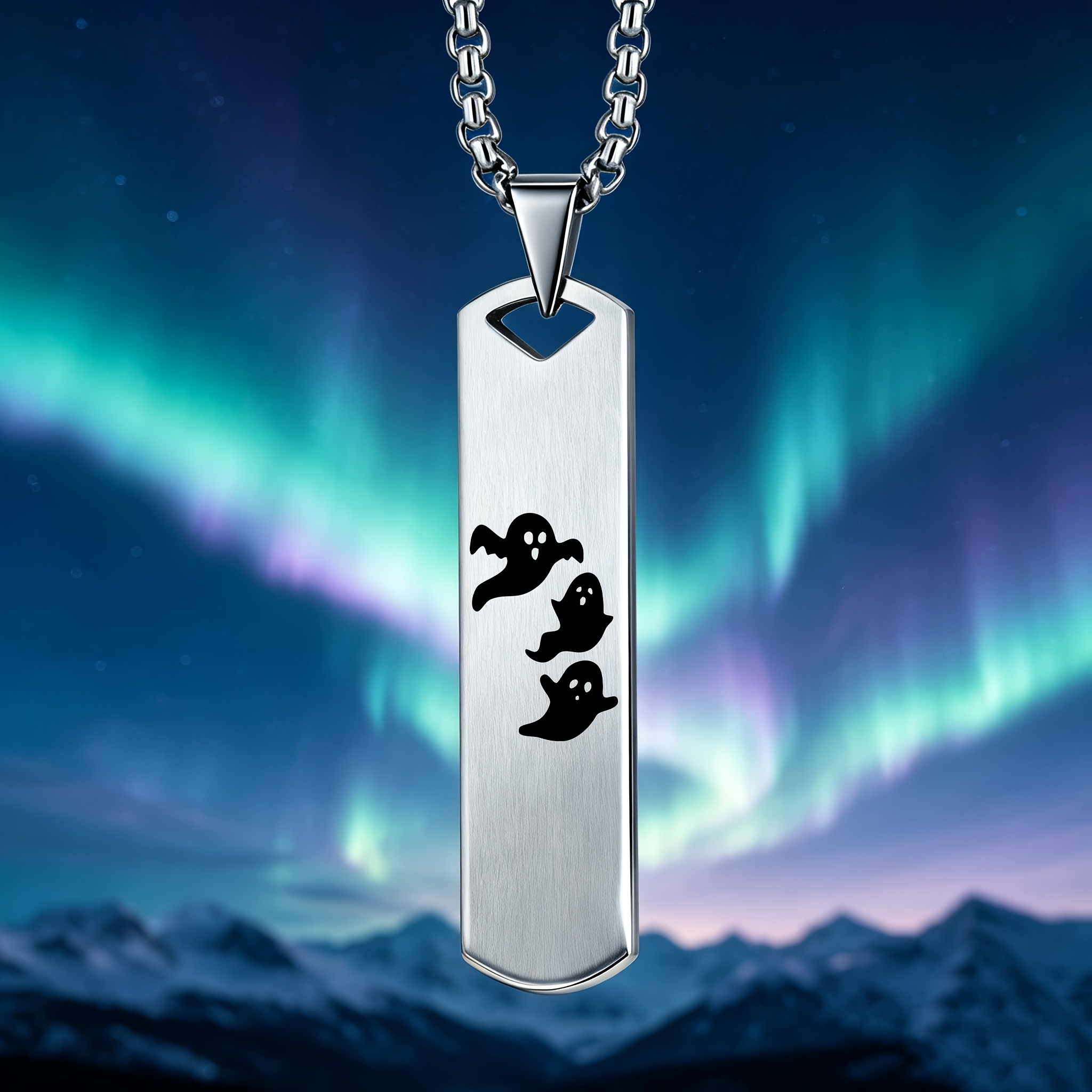 Gothic Fun Pattern Pendant Necklace, Dark Style